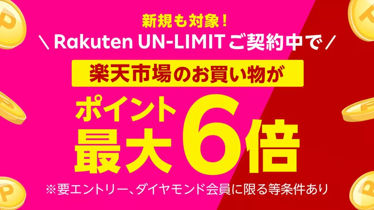 6/1スタート！楽天モバイルのポイント6倍エントリー方法